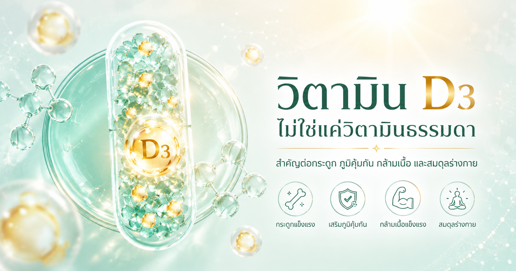 รู้หรือไม่? วิตามิน D3 ไม่ได้ช่วยแค่เรื่องกระดูก แต่ยังสำคัญต่อภูมิคุ้มกันและร่างกายโดยรวม